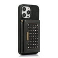 thumbnail image 4 of K-Lion Stylish Wallet Case for iPhone 14 Pro Max Flip Card Slots Diamond Bling Sparkle Design RFID Function Detachable Shoulder Strap Girls Women Purse Case For iPhone 14 Pro Max,Black, 4 of 9