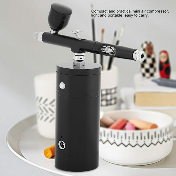 Spptty Air Compressor Spray Air Brush Gun 0.3mm Black Mini Air
