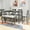 Gray, variant on Harper & Bright Designs Farmhouse Counter Height Dining Table Set for 6, Wood Rectangular Table with Shelf and 4 Chairs & Bench for Dining Room, Espresso