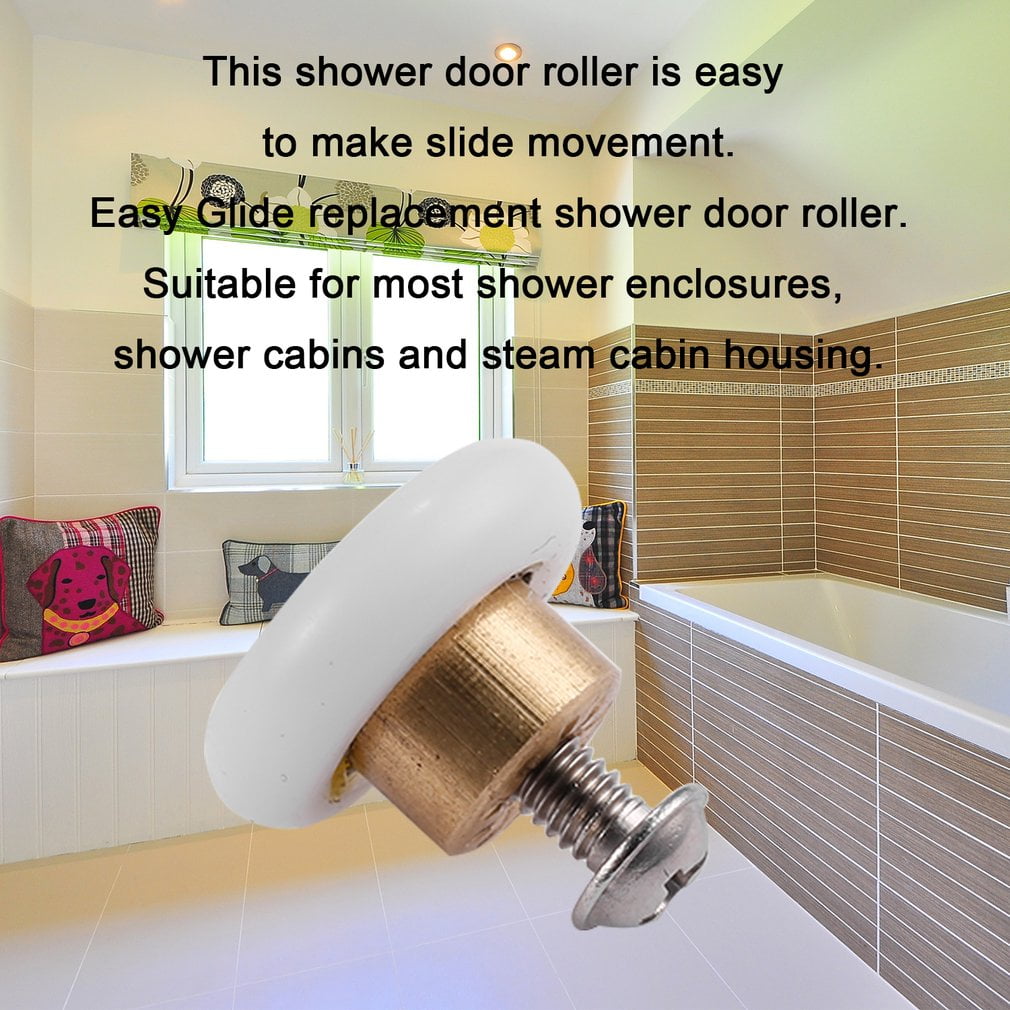16x Bathroom Shower Door Rollers Runners Wheels 19MM diameter Replacements White 
