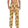 thumbnail image 2 of FREEAMG Sunflower Pattern Pajama Pants for Men, Men's Separate Bottoms, Comfortable Sleep Lounge Pj Pants, 2 of 7