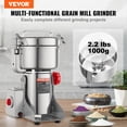 thumbnail image 2 of VEVOR 1000g Electric Grain Mill Grinder, High Speed 3000W Commercial Spice Grinders, Stainless Steel Pulverizer Powder Machine, for Dry Grains Spices Cereals Coffee Corn Pepper, Swing Type, 2 of 9