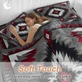 thumbnail image 4 of Red Grey White Bedding Duvet Cover Set King Size 4 Pieces Vintage Bohemian Ethnic Texture Bedding Set with Zipper Closure, 1 Comforter Cover 92x106 Inches 1 Flat Sheet & 2 Pillow Cases, 4 of 7