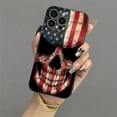 thumbnail image 4 of Flag Pattern Liquid Silicone Mobile Phone Case Full-Body Protection Shockproof Anti-fall TPU Soft Rubber Case Transparent White Black For Men Women For IPhone 15 14 13 12 1, 4 of 4