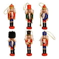 thumbnail image 2 of 6 piezas de decoraciones colgantes de cascanueces de 12,5 x 4 cm, versátiles para de Navidad, pequeñas figuras decorativas de madera, 2 of 9
