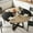 black, variant on Round Dining Table for 4-6,Kitchen Dining Room Circle Dinner Pedestal Table,42" Farmhouse Kitchen Table with Storage,Space Saving Wood Kitchen & Dining Room Furniture