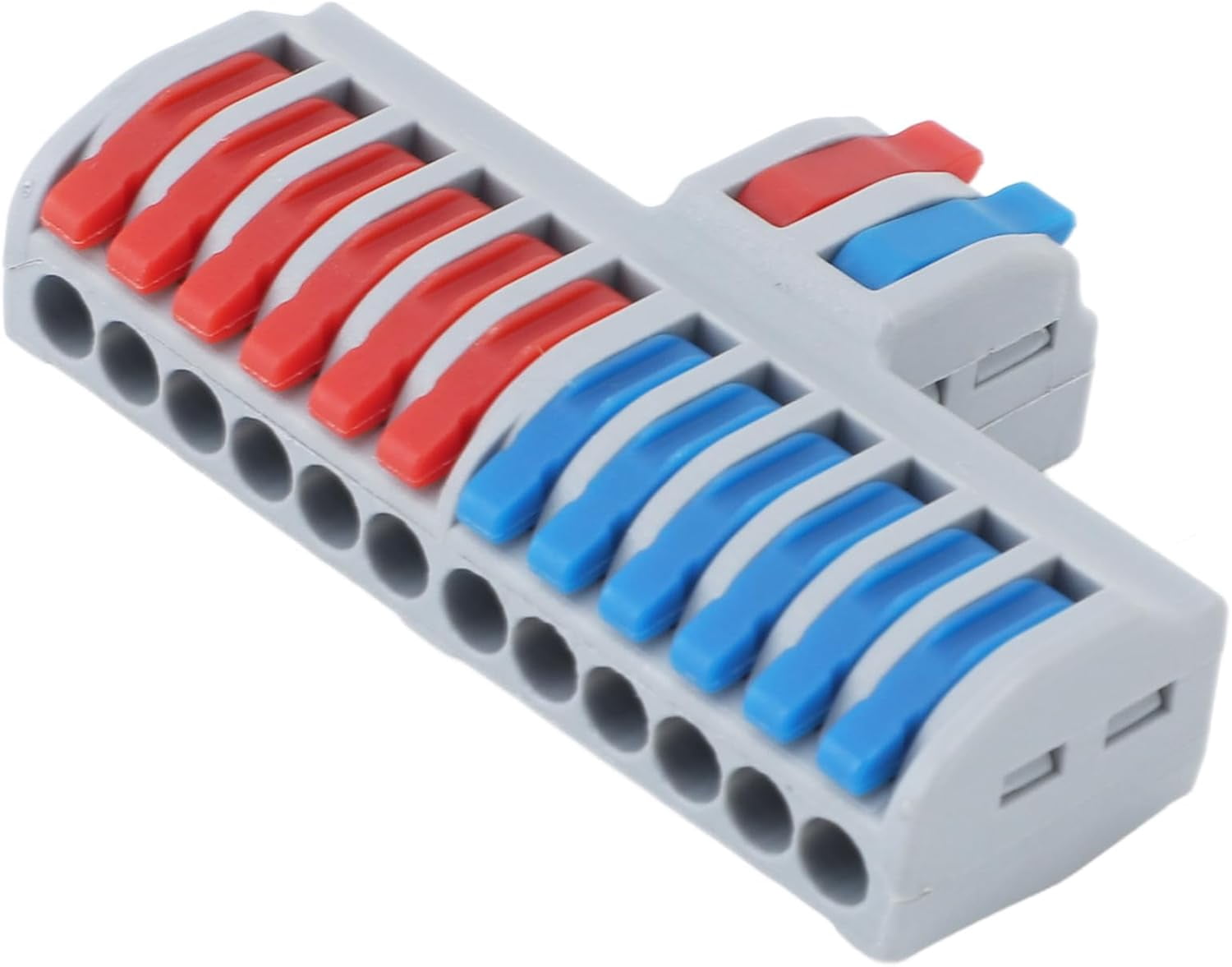 CATPAN Electrical Wire Connectors, 6pcs 2 in 12 Out Din Rail Terminal Blocks, Quick Wiring DIY Splicing Wire Connectors Push in Conductor Terminal Block for Lighting, Electrical Control