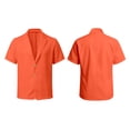 thumbnail image 6 of IWRICH Summer 2 Piece Suits for Men Short Sleeve Tuxedo Blazer Wedding Party Jackets and Elastic Waist Shorts Casual Outfits Orange XXXL, 6 of 7