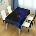 thumbnail image 6 of SKYSONIC 60”x90" Square Tablecloth with Dark Red Blue Texture Prints, Anti-Wrinkle and Smooth Table Cloth for Kitchen/Home Decoration, 6 of 7
