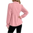 thumbnail image 4 of Tqcoqu Womens Babydoll Peplum Tops Button Up Business Casual Blouse Shirt, Tummy Control Dressy Casual Going Out Blouses,Women's,Size S-XXL, 4 of 6