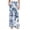 Blue White Peony, variant on Women's Casual Pants & Capris, Soft Stretch Smocked with Pockets, Cotton-like Modal for Home/Yoga Exercises, Light Blue Hydrangea,S
