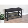 thumbnail image 3 of Nola Home Shoe Bench with Storage, 2-Tier Shoe Rack Padded Seat and Metal Frame, Black, 3 of 6