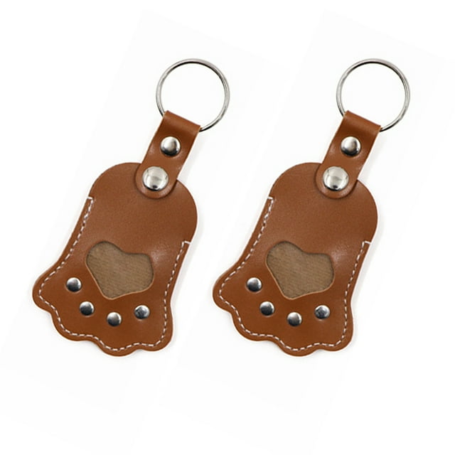 Wweixi 2 Pieces, Key Paw-Shaped Chains, Pet gift Material, Soft For Hair. dark brown