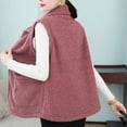 thumbnail image 4 of Ailaofu Womens Fuzzy Sherpa Fleece Jacket Lightweight Vest Cozy Sleeveless Cardigan Zipper Waistcoat Outerwear with Pocket, 4 of 6