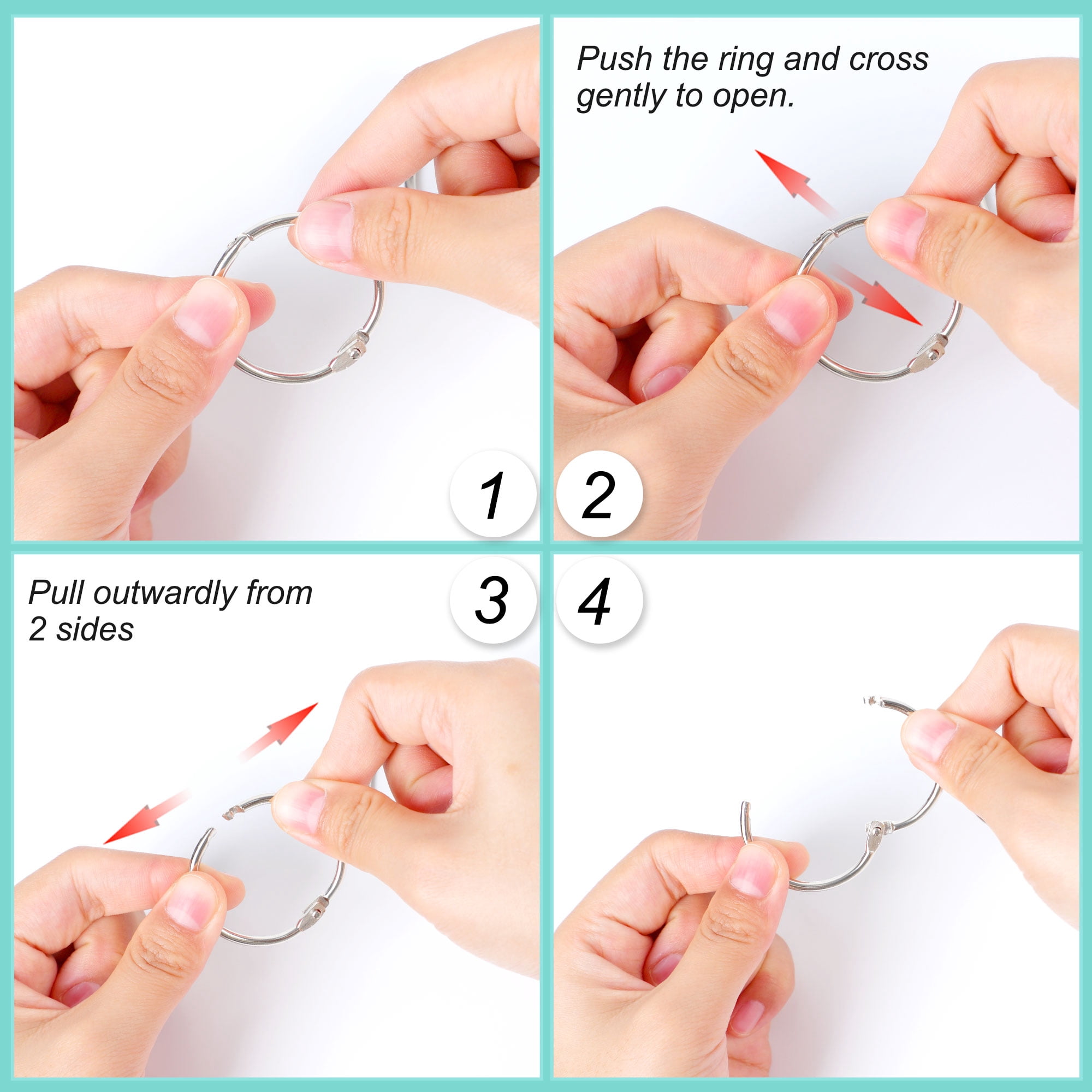 Unique Bargains  10 Pcs Loose Leaf Binder Rings Metal Binder Rings
