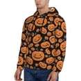 thumbnail image 3 of Lsque Halloween Pumpkins Pattern Casual Men's Hoodie,Hooded Sweatshirt with Kangaroo Pocket,Pullover Hoodie-Small, 3 of 7