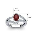thumbnail image 5 of SuperJeweler 1.40 Carat Oval Shape Garnet and Fancy Diamond Ring In Sterling Silver For Women, 5 of 6