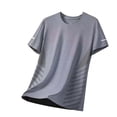 thumbnail image 6 of Hearthz Ice Silk Quick Dry Shirts for Men Short Sleeve Crew Neck Athletic Fit T-Shirt Men Moisture Wicking Workout Men's T-Shirts Gray S, 6 of 7