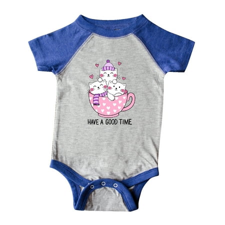 

Inktastic Winter Cats in a Pink Teacup with Hearts Gift Baby Boy or Baby Girl Bodysuit