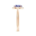 thumbnail image 5 of ANGARA Natural Round 1.8 ct Tanzanite Cathedral Ring with Diamond Halo in 14K Rose Gold for Women (Size-8mm) | December Birthstone, Anniversary, Jewelry Gift for Women | Natural Tanzanite Ring, 5 of 10