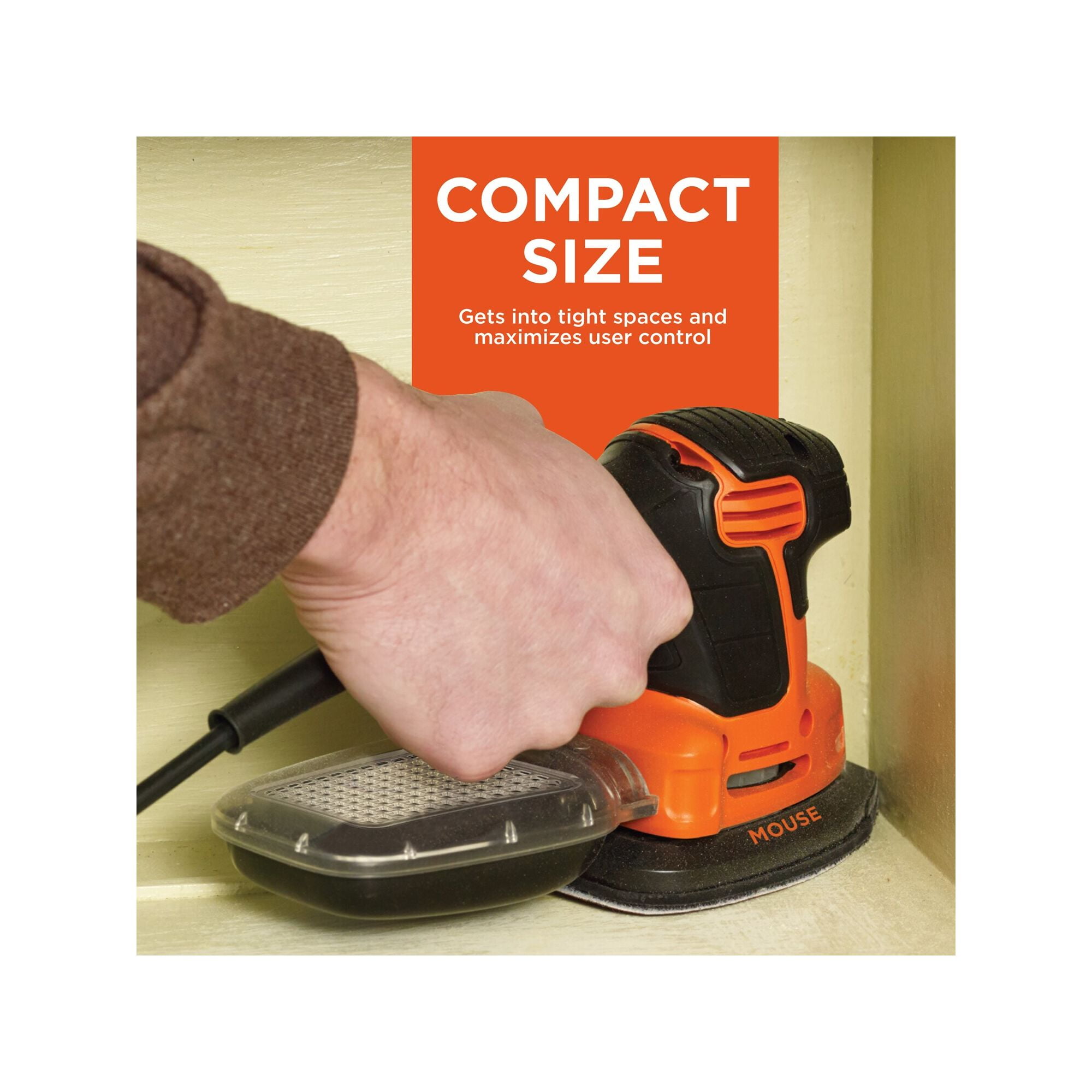 BLACK+DECKER Mouse Detail Sander, Compact with IRWIN QUICK-GRIP Clamps,  One-Handed, Mini Bar, 6-Inch, 4-Pack (BDEMS600 & 1964758)