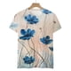 thumbnail image 4 of ICHUANYI Clearance Women's Short Sleeve Round Neck Printed Loose Tops Blouse T-shirt(Blue, S) ICHUANYI WER2023081116629, 4 of 5