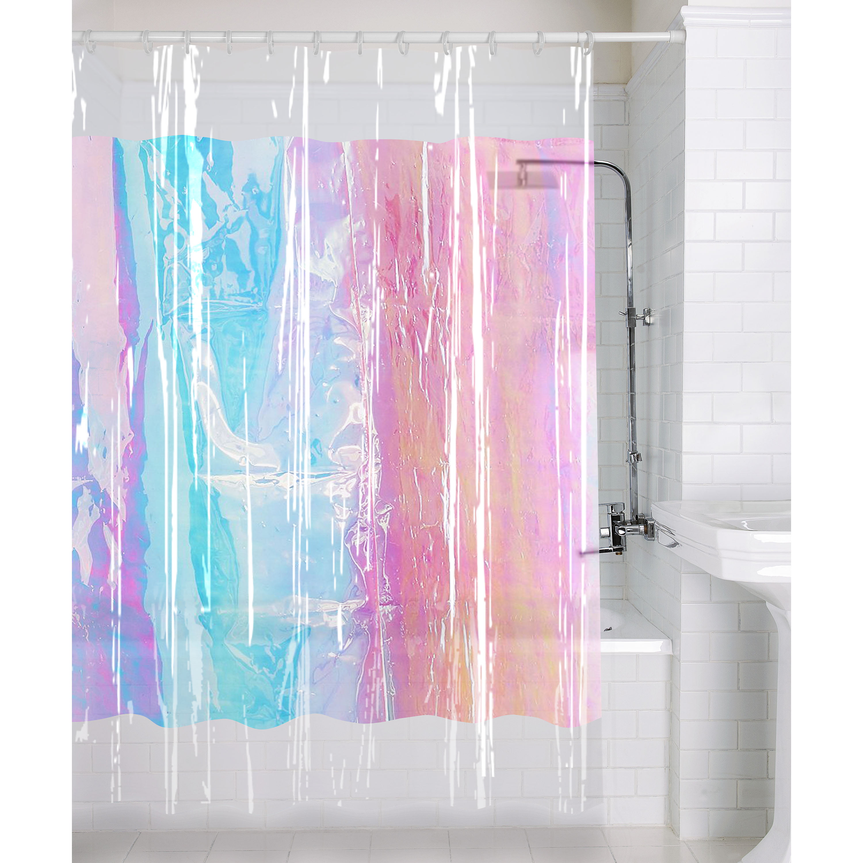 71" X 71 Iridescent Peva Shower Curtain By Allure Home Creation
