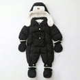 thumbnail image 2 of VNKIDY Girls Bodysuits Baby Winter Snowsuit With Plush Lined Hooded Warm Onesie Jumpsuit For Infant Toddler Cold Weather Outfit Durable Onesie, 2 of 9