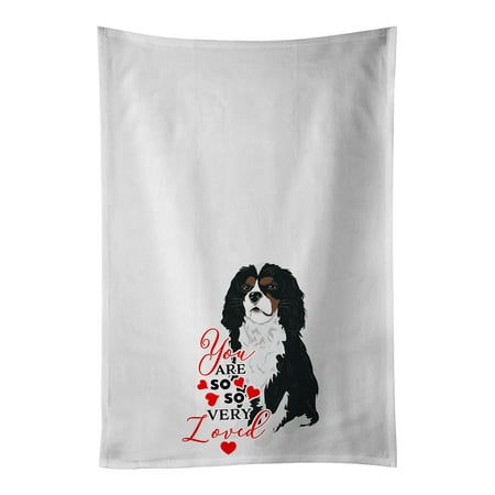 

Cavalier King Charles Spaniel Tricolor #1 so Loved White Kitchen Towel Set of 2 19 in x 28 in