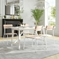 thumbnail image 3 of Flash Furniture Cyprus Contemporary Metal and Wood Dining Chair White/Antique White 2/Pack, 3 of 15