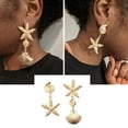 thumbnail image 2 of Sinyiin Boho Starfish for Shell Earrings Gold Dangle Women Beach Ocean Summer Jewelry Gi, 2 of 8