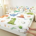 thumbnail image 3 of Manfei Kids Kawaii Dinosaur Egg Twin Sheet Sets, Rustic Flower Plant Twin Fitted Sheet, Cute Cartoon Flat Sheet, Lightweight Room Decor, 3-Piece, 3 of 7