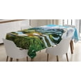 thumbnail image 1 of Mountain Tablecloth, Watercolor Artwork Print of a Mountain Range Peaks Covered with Snow and Clouds, Rectangular Table Cover for Dining Room Kitchen, 60 X 90 Inches, Multicolor, by Ambesonne, 1 of 3