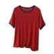 thumbnail image 2 of mfyjkho Tops Para Mujer, Blusa Informal De Cuello Redondo De Manga Corta Y Color Liso Para Mujer, De Gran Tamaño Y Moda Tops De Gimnasio Para Mujer Xxxxxl, 2 of 6