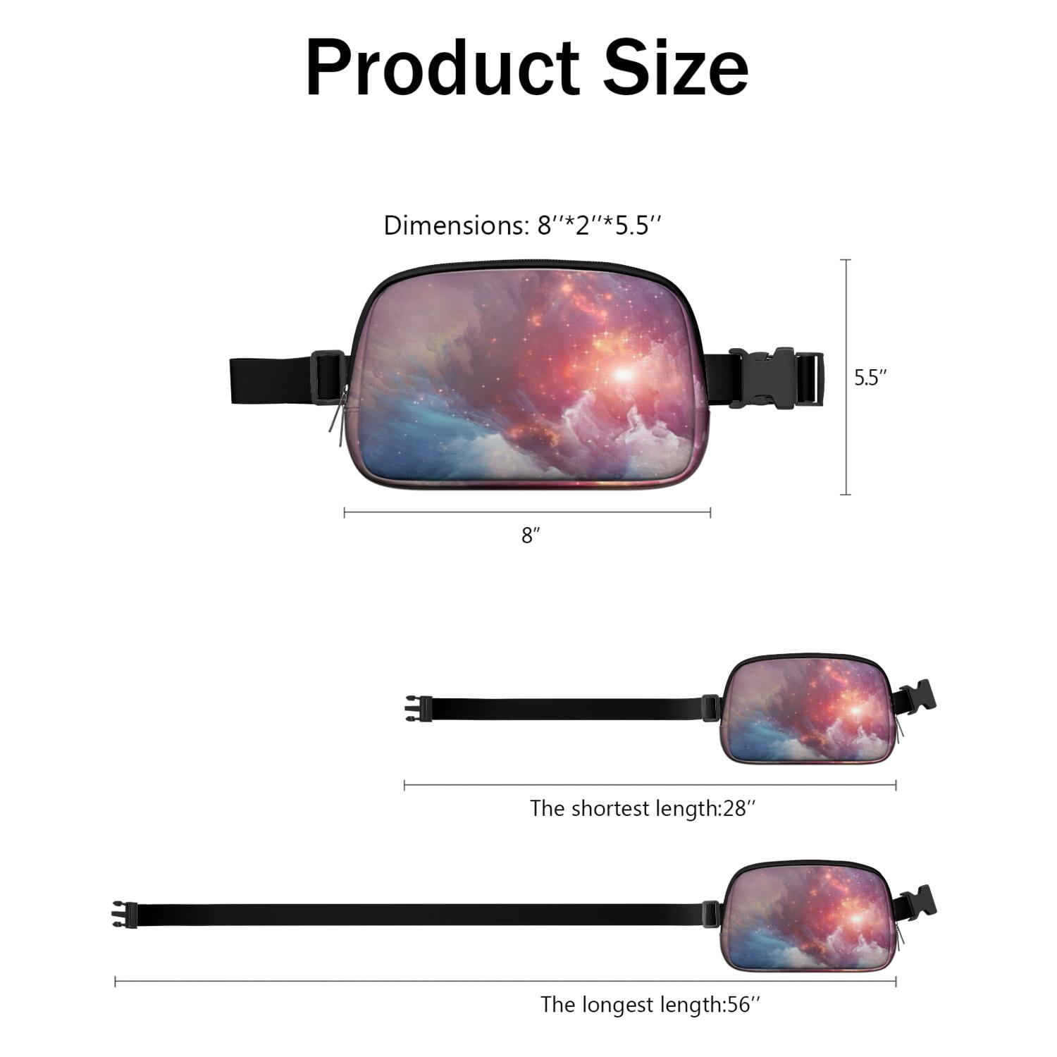 Sci-Fi Galaxy Belt Bag – Cosmic Fanny Pack with Celestial Print for Starry Night and Space Enthusiasts