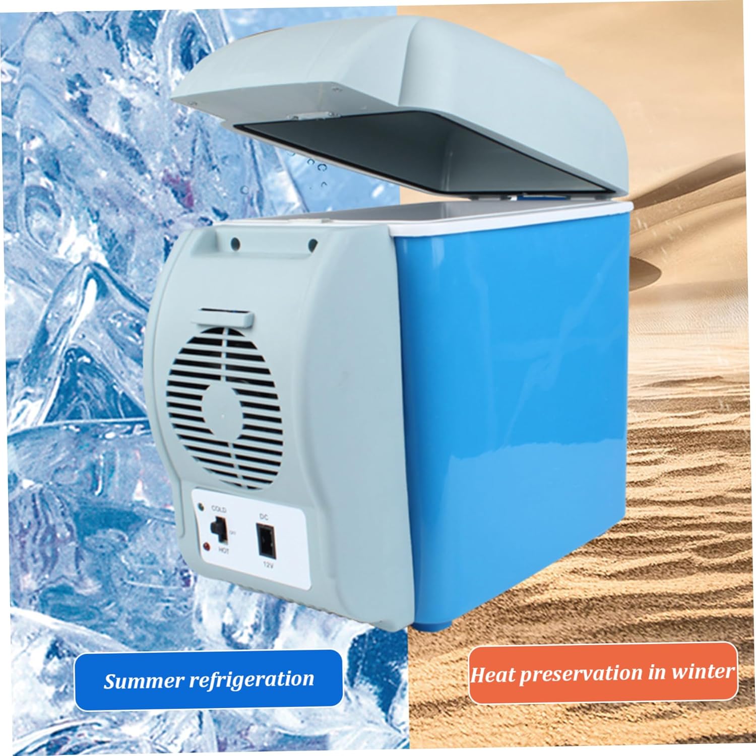 Mini Car Electric Cooler & Warmer,7.5L Car Fridge,12V DC Power Supply Cold Warm Dual Use Electric Cooler Portable Low Noise Box Electric Cooler for Cars Vehicles Trucks, Car, RV,Camping,Travel