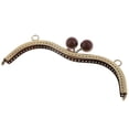 thumbnail image 1 of Vintage Sac à Main Perles de Couture Attache 19cm, Marron, 1 of 8