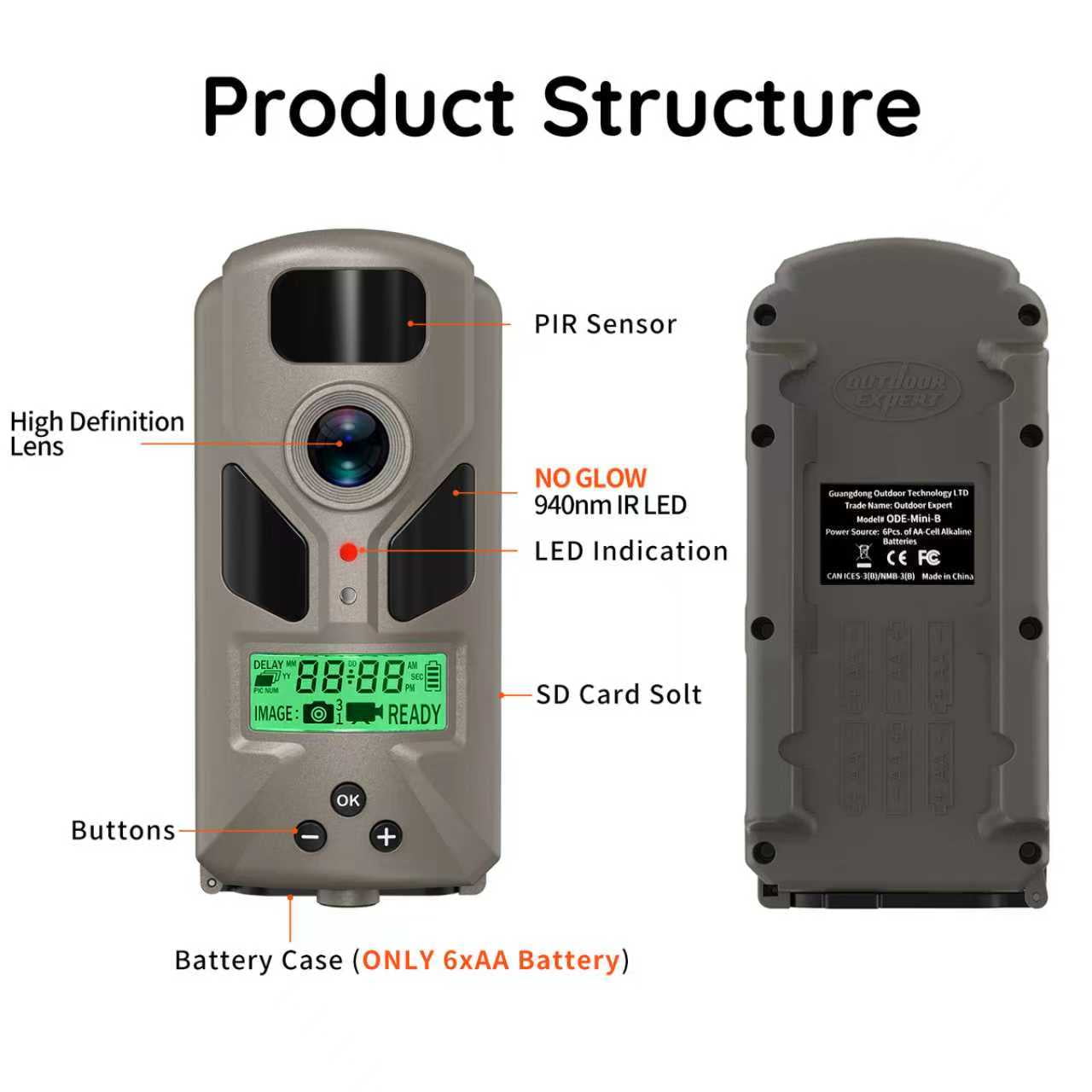20MP Mini Trail Camera 1080P Hunting Trail Camera with No Glow 940nm Night Vision Motion Activated IP66 Waterproof,80ft Illumination Range Hunting Game Cam for Wildlife Monitoring- Grey