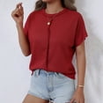 thumbnail image 3 of Uaswgudfs Womens Cap Sleeve Tops 2025 Summer Casual Crew Neck Knit Lightweight Sweater Pullover Blouse, 3 of 7