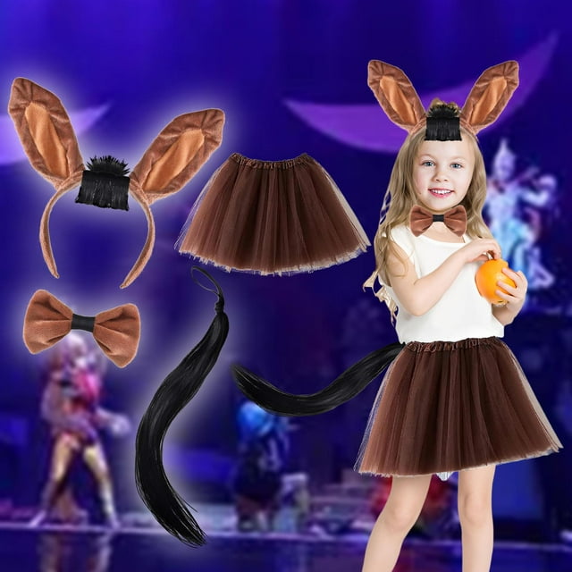 BELOVING Animal Ears and Tail Set for Children for Masquerade Stage Performance Party A