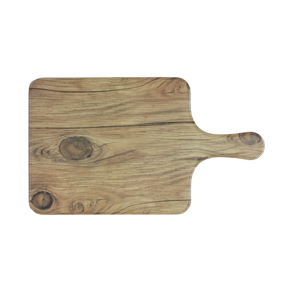Excellante Sequoia melamine serveware 8 1/2" x 7" serving board w/handle, faux wood, comes in each