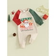 thumbnail image 2 of Infant Baby Boy Girl Christmas Outfit 3 6 12 18 Months Merry Christmas Print Jumpsuit Romper Onesie My First Christmas Clothes, 2 of 7