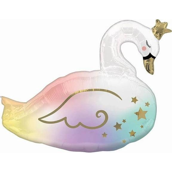 Multicolor Swan Air-Filled Foil Balloon Anagram Decorative Balloon (19 inX 18in)