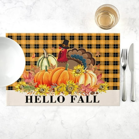 

Halloween Placemat For Dining Table Pumpkin Drink Coasters Kitchen Decor