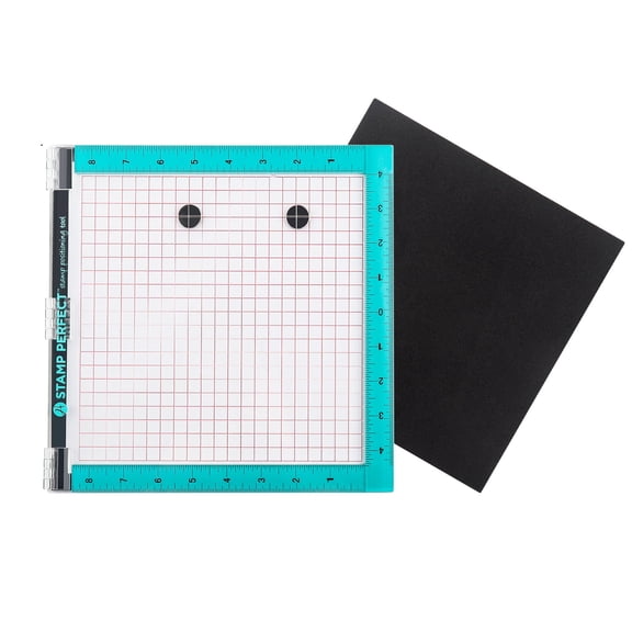 Stamp Positioner, 10x10 Inch Hinged Stamping Platform for Perfect Precision Stamping, Card Making, Scrapbooking, with Magnets & Foam Pad