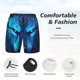 thumbnail image 3 of Balery Futuristic Blue Light Wolf Bañador para hombre, shorts de playa de secado rápido con entrepierna y forro de compresión-Medium, 3 of 6