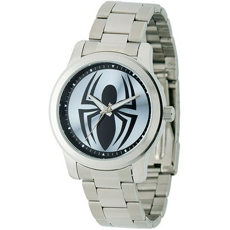 Marvel Spider Men's Casual Alloy Watch, Silver Bracelet