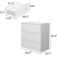 thumbnail image 2 of Modern Nightstand Bed Side Table with 3 Drawers, Night Stand with No Handle Design, End Sofa Table for Living Room, White 30.3”W x 15.7”D x 32.3”H, 2 of 8