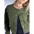 thumbnail image 4 of DARING DIVA Women's Elegant Stylish Duster Coat with Buckle Closure S Green, 4 of 5