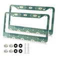 thumbnail image 2 of 2-Pack Aluminum License Plate Frame with 2 Holes for GM License Plate Cover with Free Screws Stars on A Green Background, 2 of 8